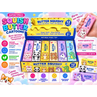 Антистресс "Squish Butter Cartoons ".12,5*3,5*3,5 см.1 упак*12 штук.Цена за уп.1/24 упак.Арт.0902-45
