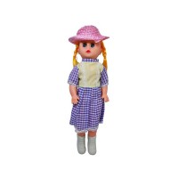 Кукла в шляпе музыкальная со светом в пакете.Рост 42 см.1/96.Арт.KW3018E