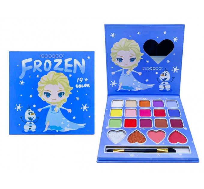 Палетка-книжка "Frozen" с тенями и с блеском для губ.15 оттенков.13,5*13,5 см.1/288.Арт.IG2936