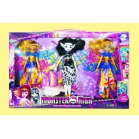 Куклы Monster High в наборе 3 штуки.Руки-ноги гнутся.44*30*5 см.1/72.Арт.MG-334