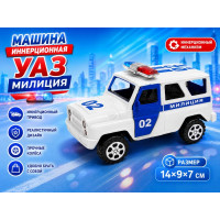 Машина инерционная "УАЗ Милиция" в пакете.14*9*7 см.1/300.Арт.732A