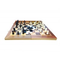 Шахматы+шашки+нарды деревянные 3в1 с пластмассовыми фигурами.49*49 см.1/20.Арт.2548-1