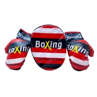 Перчатки боксёрские детские с лапой "Boxing".Лапа 23*19 см.1/36.Арт.666-703
