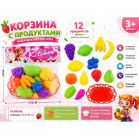 Корзина с фруктами в пакете.21,5*24 см.1/120.Арт.111-2A