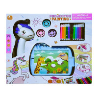 Стол-Проектор для рисования со слайдами,фломастеры 12 цветов.35*30*7 см.1/48.Арт.2022-6